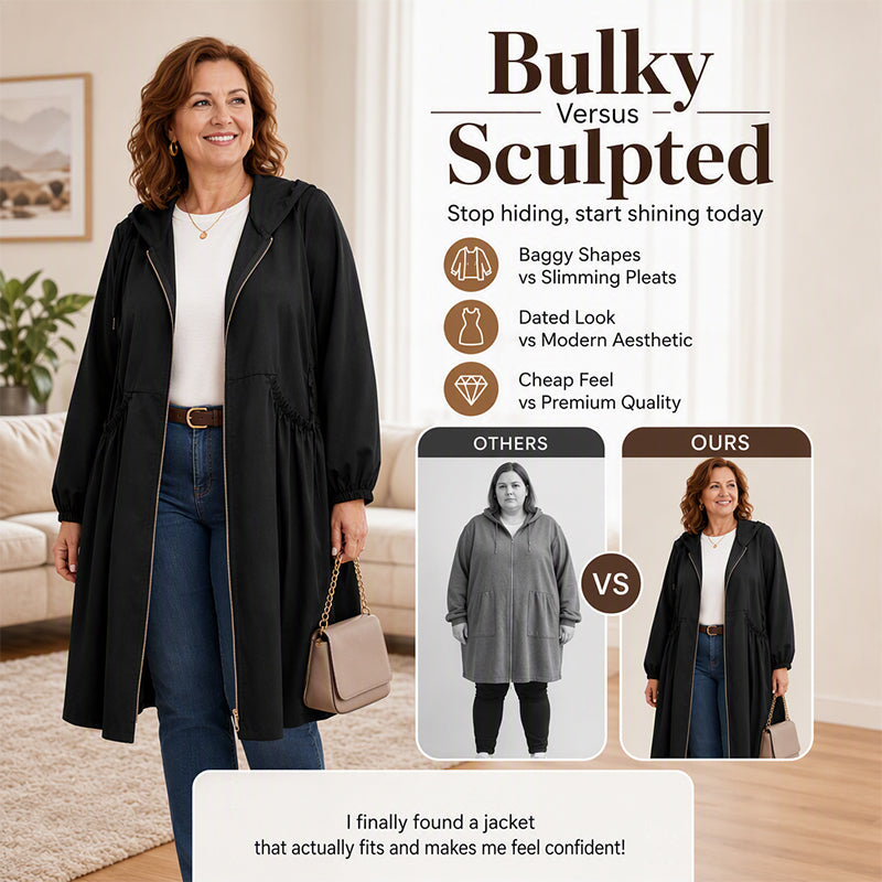 ⏳ Limited Time 50% Off! 🧥Plus Size | Women's Mid-Length Hooded Everyday Jacket