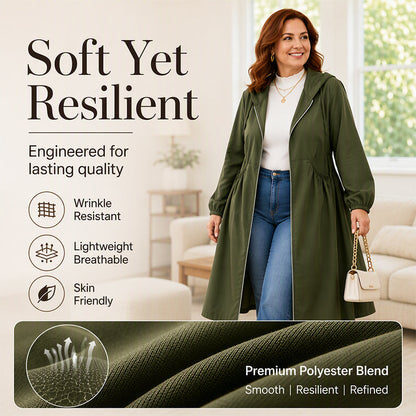 ⏳ Limited Time 50% Off! 🧥Plus Size | Women's Mid-Length Hooded Everyday Jacket