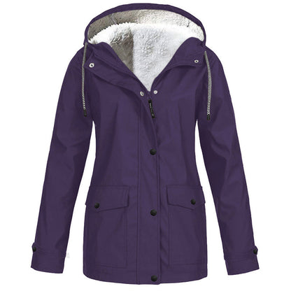 💖LAST DAY SALE 70% OFF🧥Women's Plush-Lined Windproof Hooded Jacket