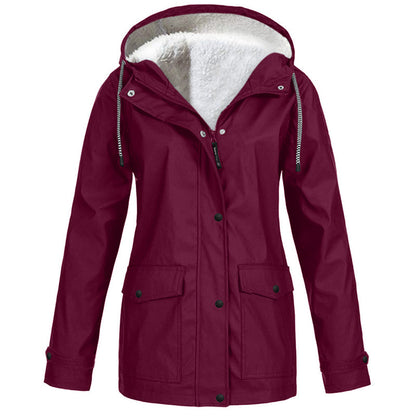 💖LAST DAY SALE 70% OFF🧥Women's Plush-Lined Windproof Hooded Jacket