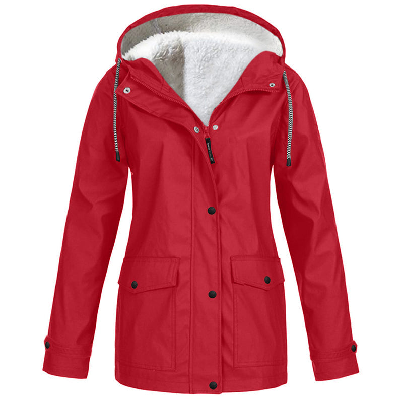 💖LAST DAY SALE 70% OFF🧥Women's Plush-Lined Windproof Hooded Jacket