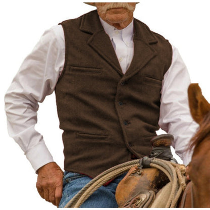⏳LAST DAY SALE ONLY￡15.99!🔥✨Men's Vintage Lapel Herringbone Tweed Vest👔🐴