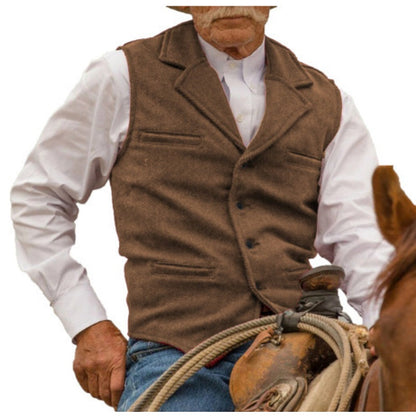 ⏳LAST DAY SALE ONLY￡15.99!🔥✨Men's Vintage Lapel Herringbone Tweed Vest👔🐴