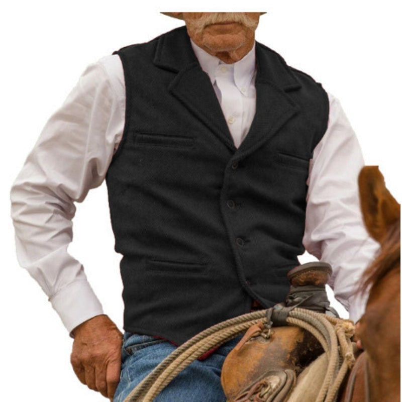 ⏳LAST DAY SALE ONLY￡15.99!🔥✨Men's Vintage Lapel Herringbone Tweed Vest👔🐴