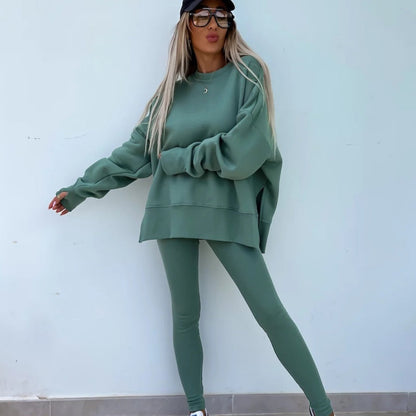 ⏳LAST DAY SALE ONLY ￡19.99!!🔥Women's Long Sleeve Printed Sweatshirt and Leggings 2-piece Set
