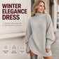 🍂Autumn Hot Sale 60% OFF🔥Women's Cozy Turtleneck Knit Sweater Dress
